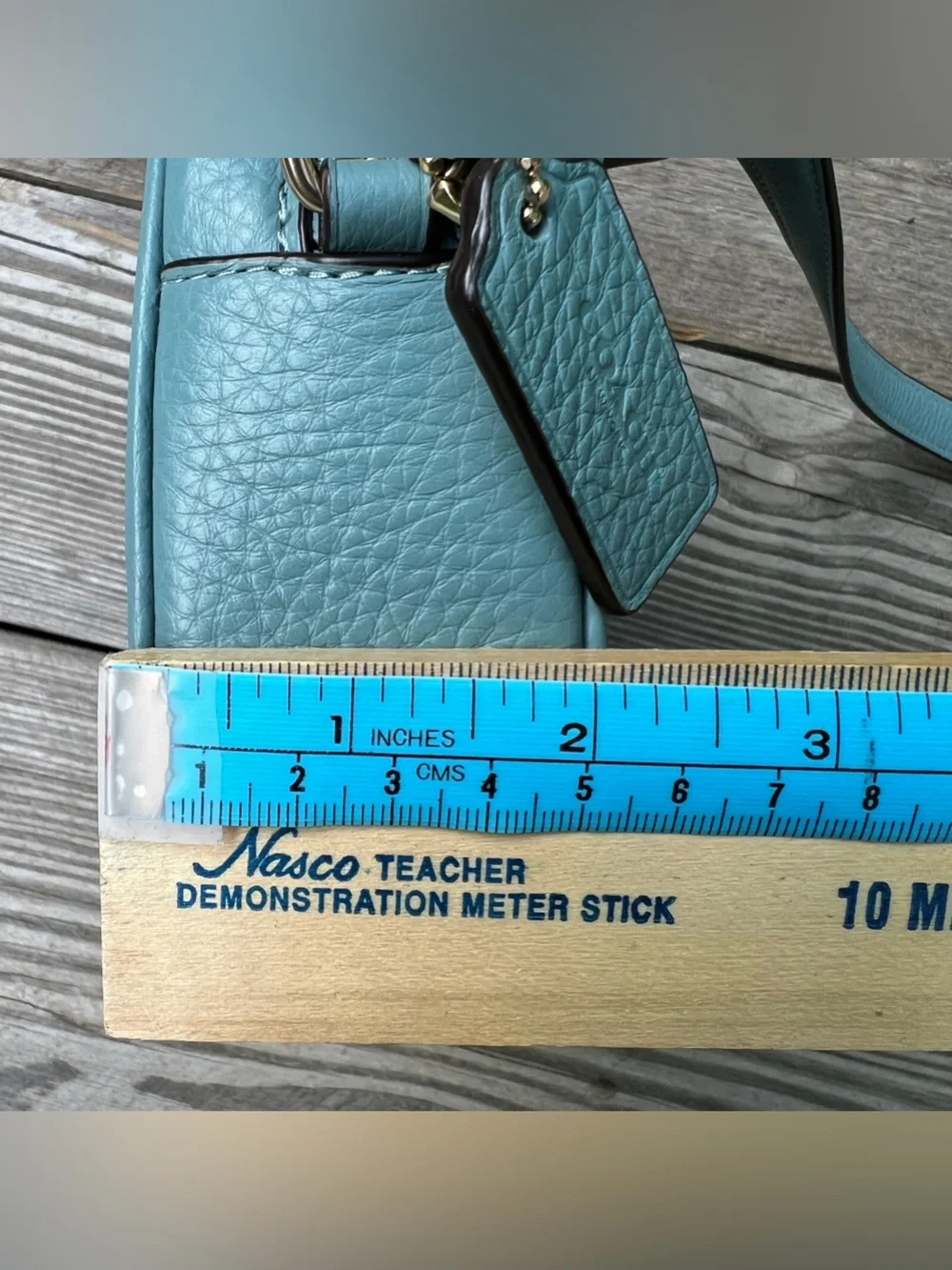 Coach Mini Jamie Camera Bag Marine Teal Pebbled Leather